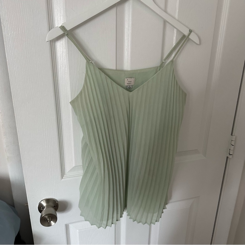 Light Green Pleated Top